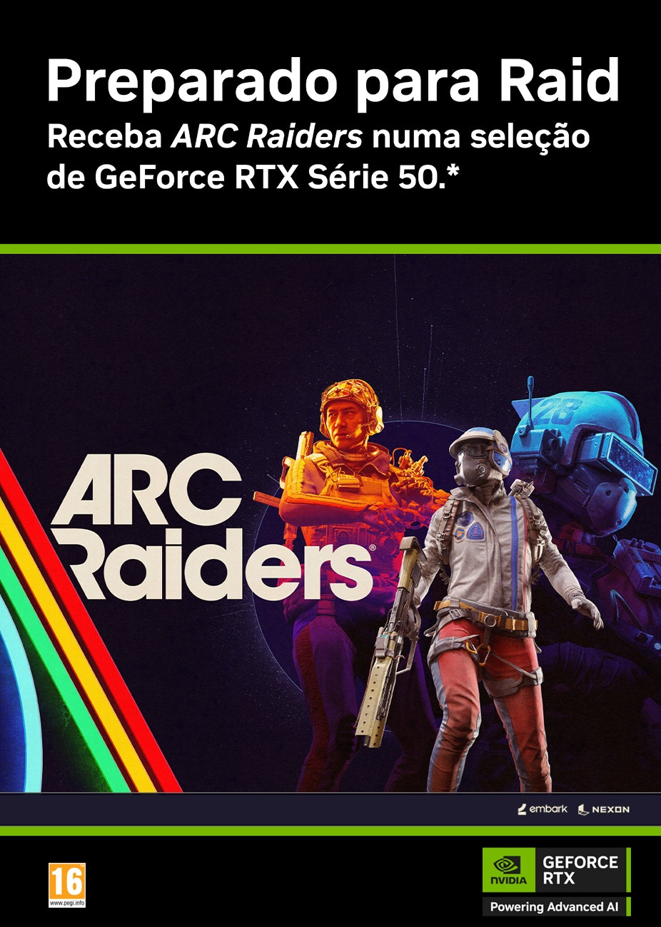 Receba ARC Raiders numa seleção de GeForce RTX Série 50.* Picture of Receba ARC Raiders numa seleção de GeForce RTX Série 50.*