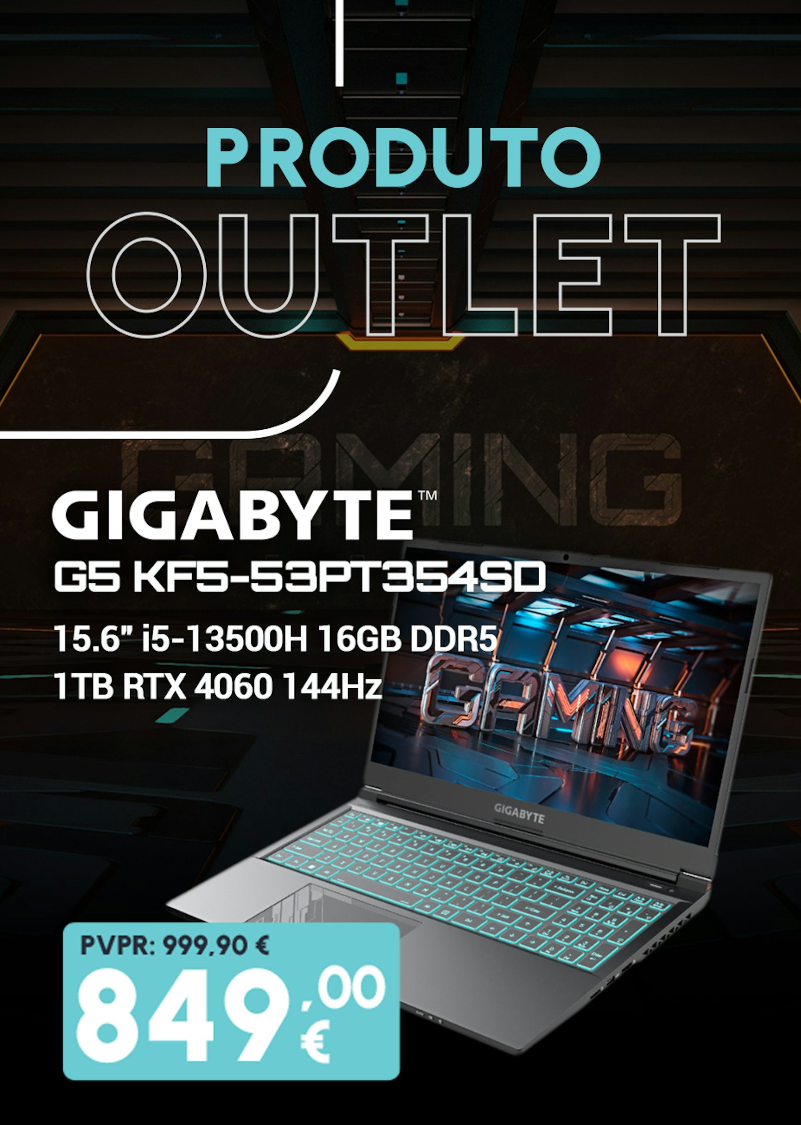 Portátil Gigabyte G5 KF5-53PT354SD