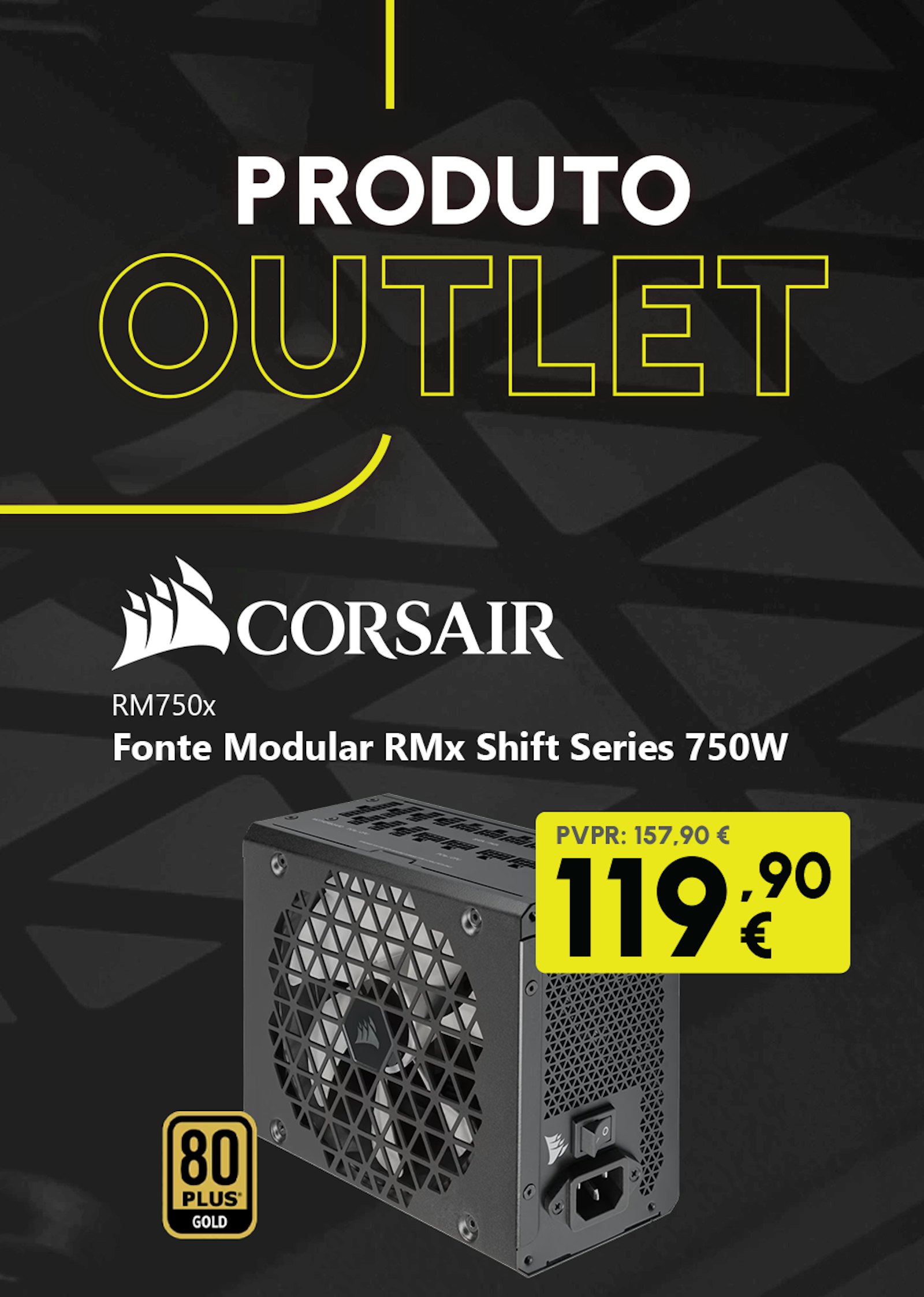 Fonte Modular Corsair RMx Shift Series RM750x