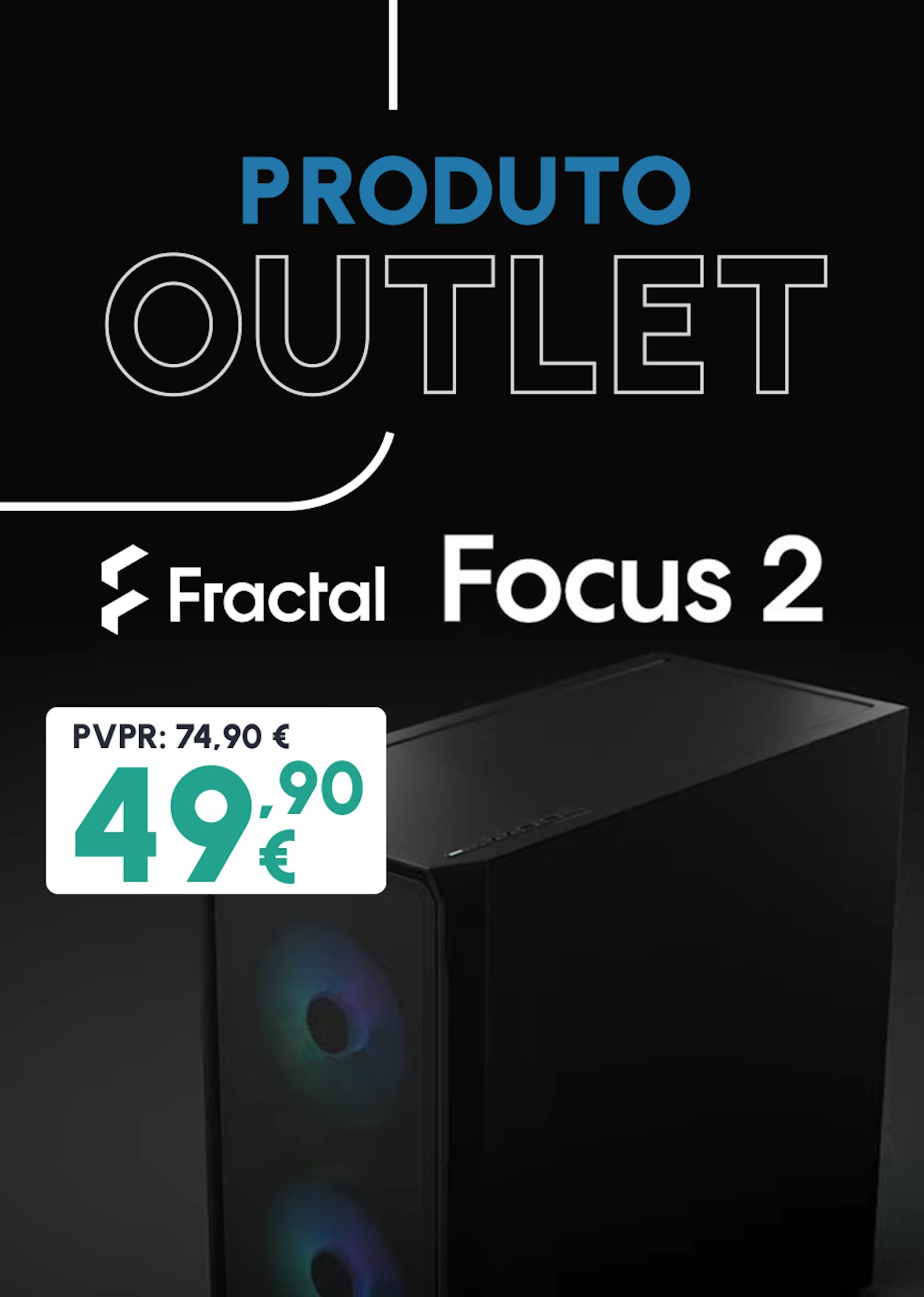 Caixa ATX Fractal Design Focus 2 Black TG