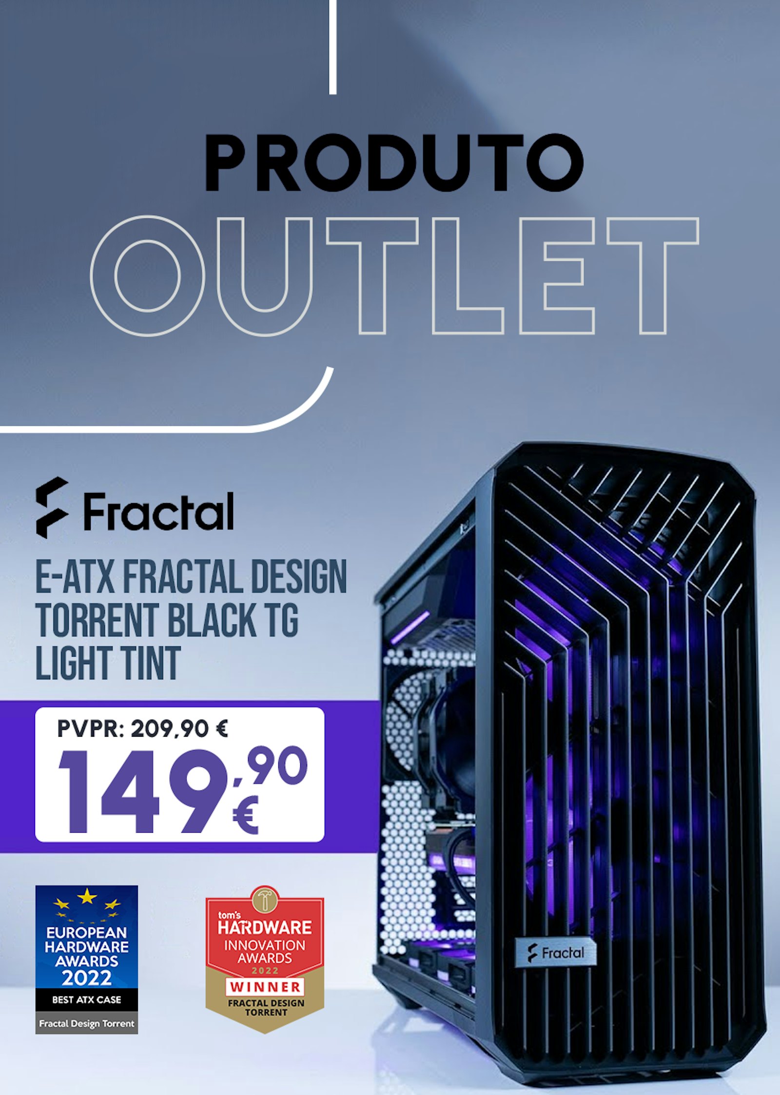 Caixa E-ATX Fractal Design Torrent Black TG Light Tint