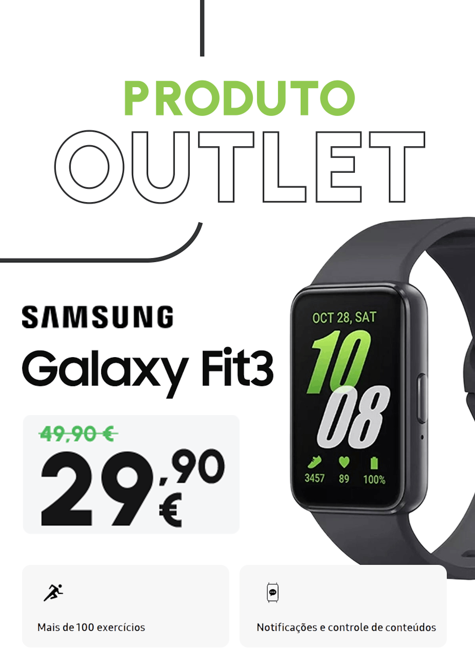 Smartband Samsung Galaxy Fit 3 40mm BT Grafite