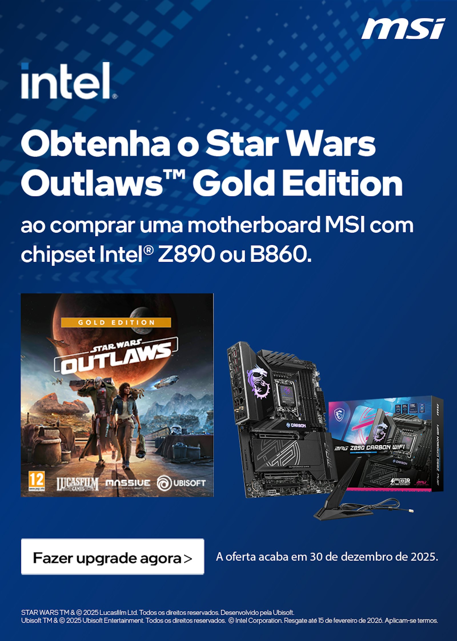 Picture of Compre uma motherboard MSI selecionada e recebe um jogo grátis!