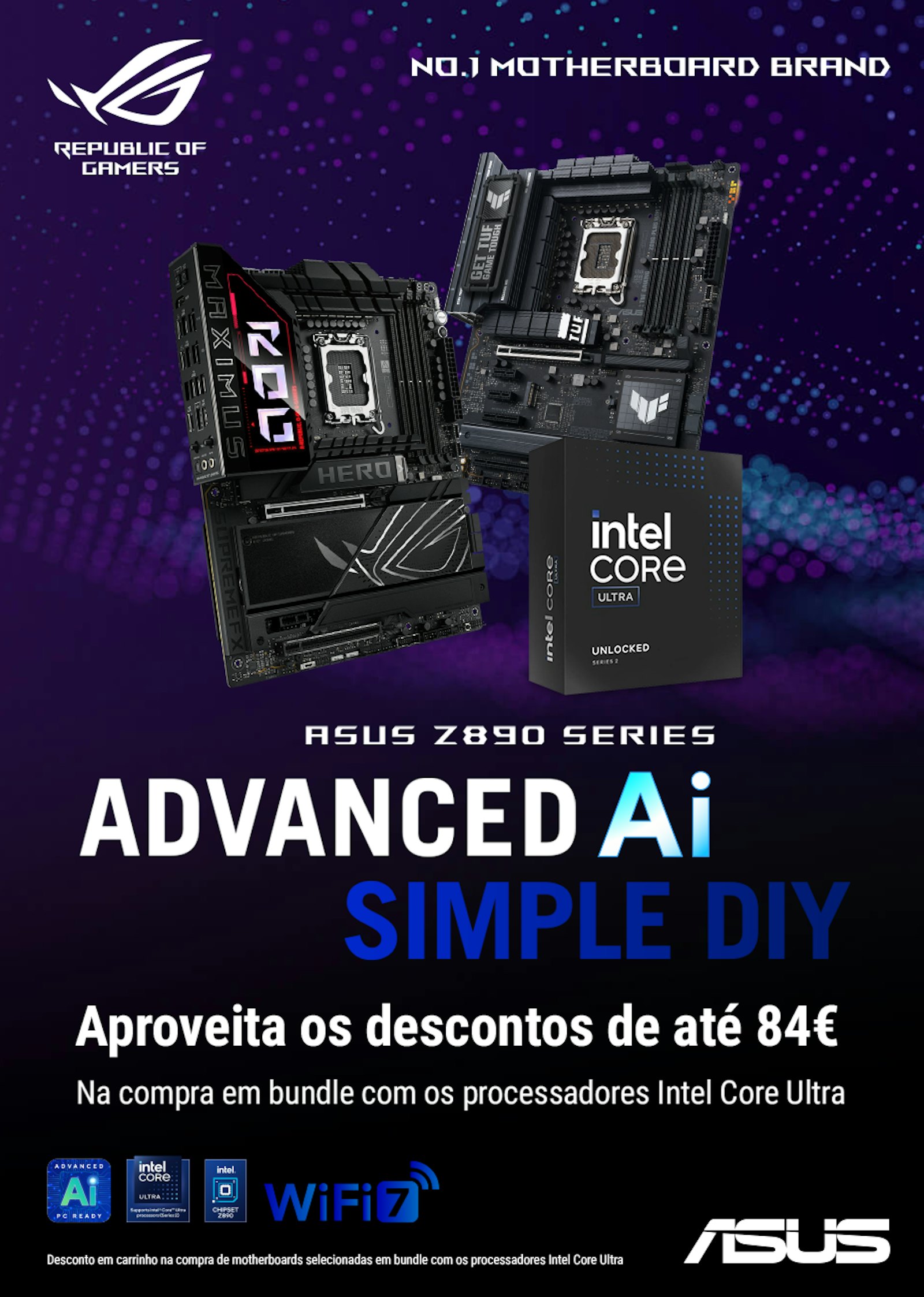 Aproveita os descontos de até 84€ na compra de uma motherboard em bundle com um Intel Ultra