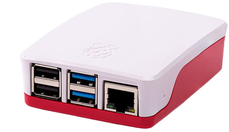 Raspberry - Caixa Oficial para Raspberry Pi 4 em Branco/Vermelho
