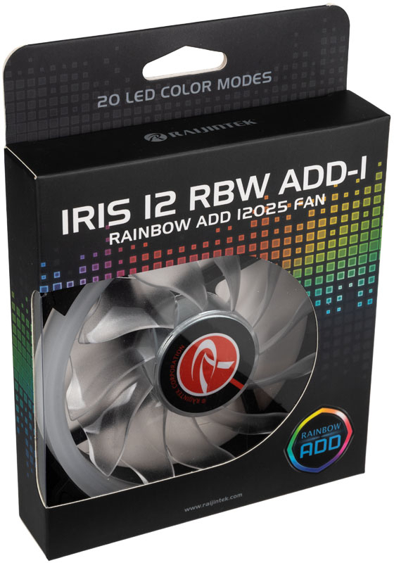 Raijintek - Ventoinha Raijintek IRIS 12 Rainbow A-RGB 120mm