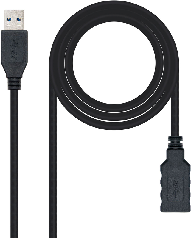 Cabo USB 3.0 Nanocable USB-A M/F 1 M Preto