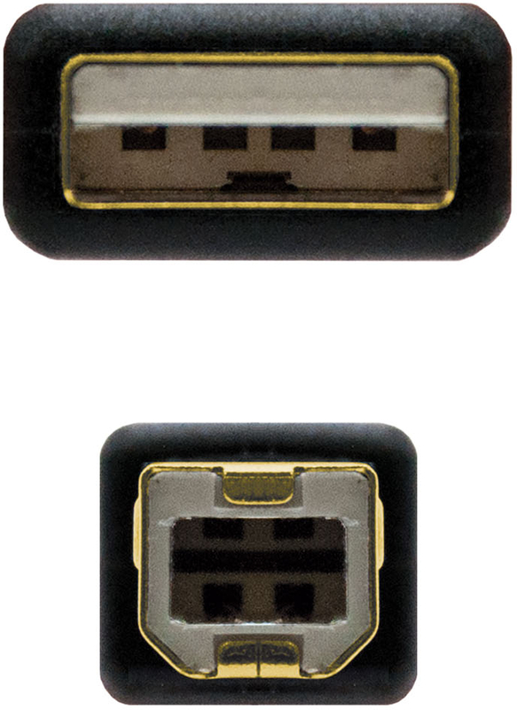 Nanocable - Cabo USB 2.0 HQ Com Ferrite Nanocable USB-A/M > USB-B/M 2 M Preto