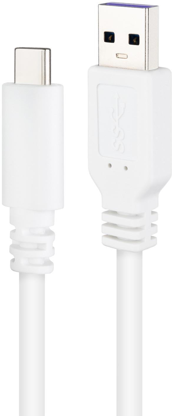 Nanocable - Cabo USB 2.0 3A Nanocable USB-C/M > USB-A/M 0.5 M Branco