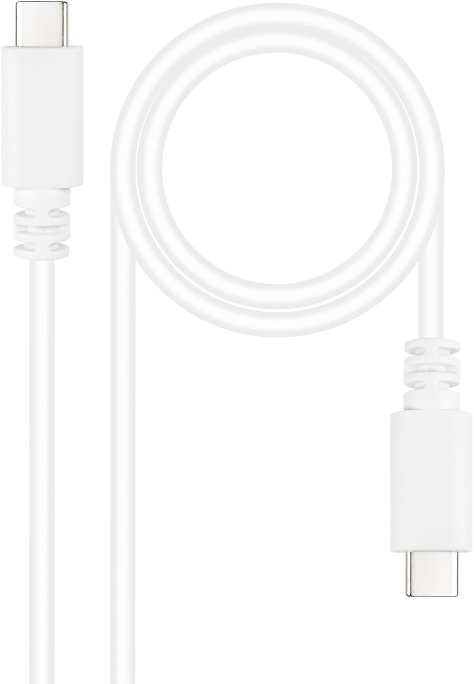 Cabo USB 2.0 3A Nanocable USB-C M/M 1.5 M Branco