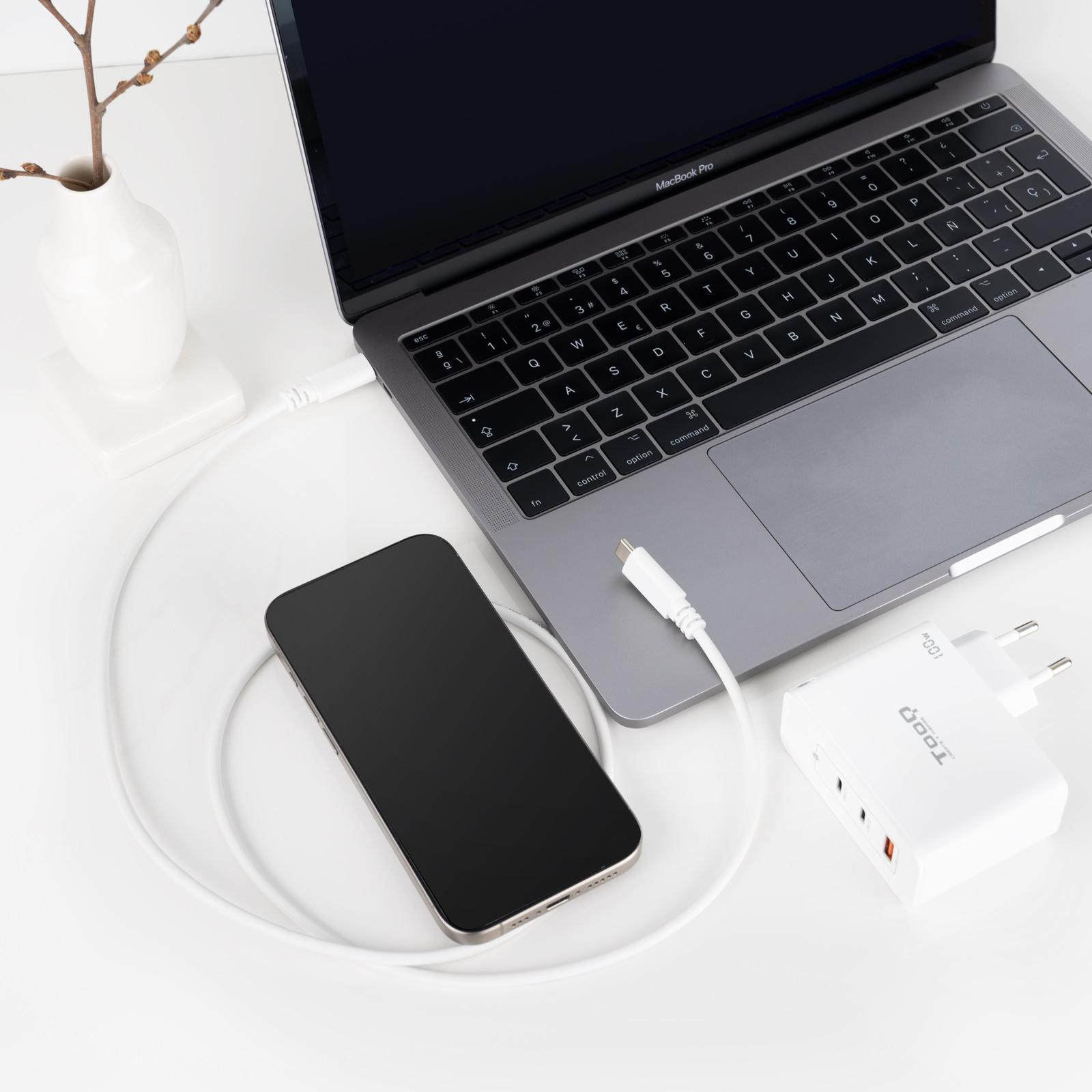 Nanocable - Cabo USB 2.0 3A Nanocable USB-C M/M 1.5 M Branco