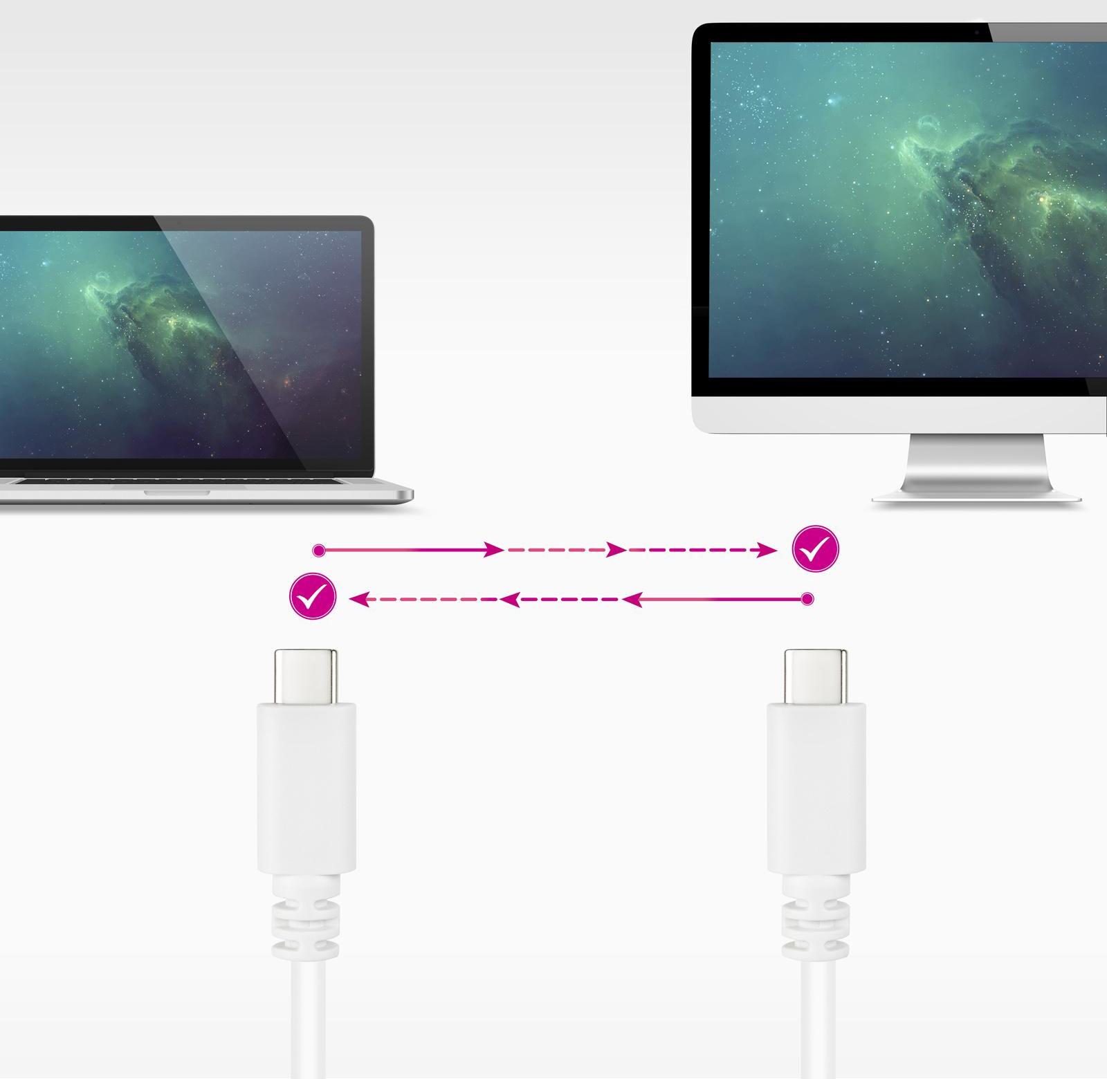 Nanocable - Cabo USB 2.0 3A Nanocable USB-C M/M 1.5 M Branco