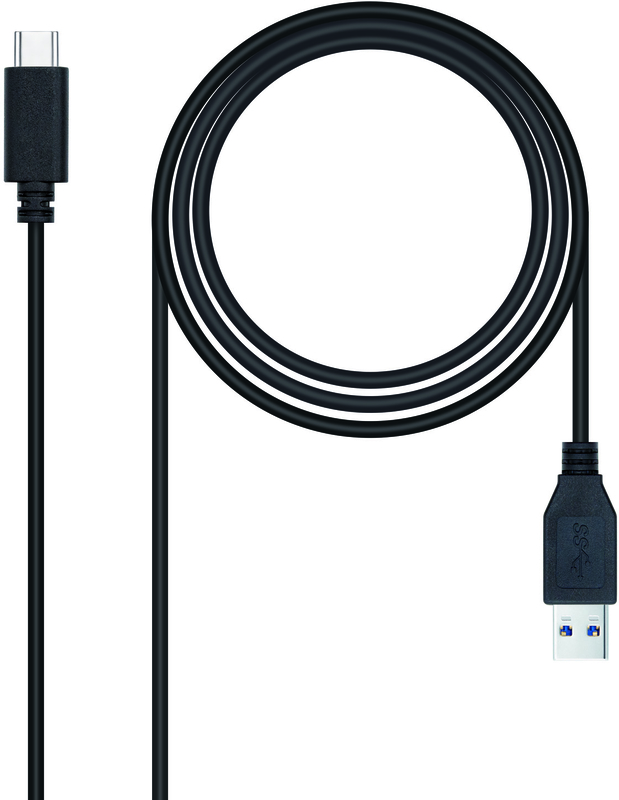 Cabo USB 3.1 GEN2 10Gbps 3A Nanocable USB-C/M > USB-A/M 0.5 M Preto