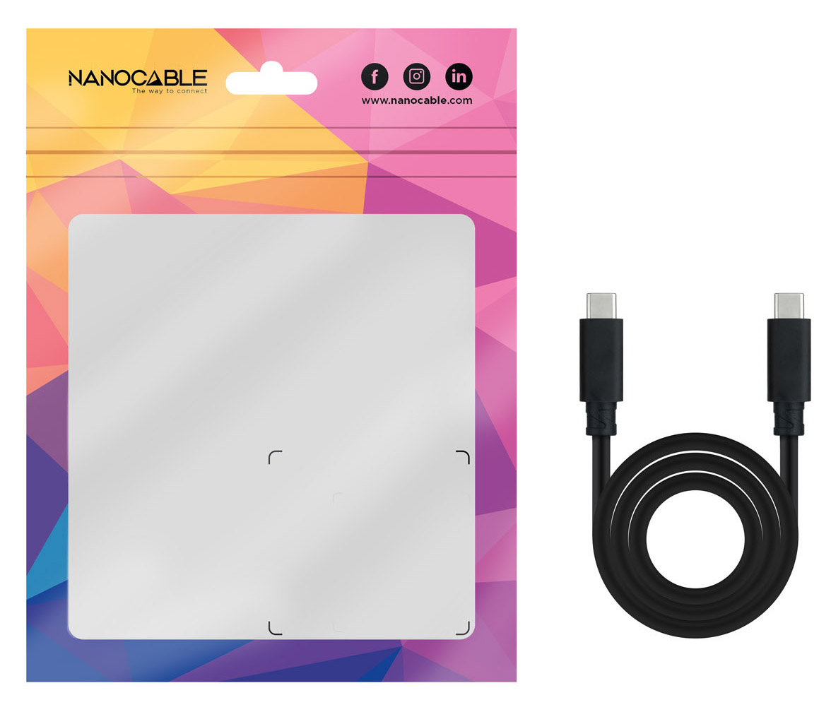 Nanocable - Cabo USB-C 3.1 Gen2 Nanocable 10Gbps 5A 4K/60Hz 0.5 M Preto