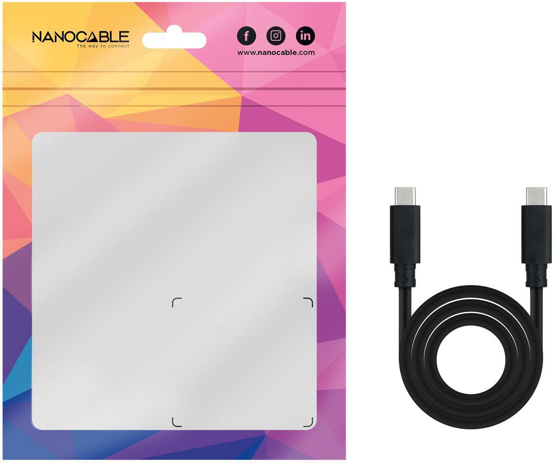 Nanocable - Cabo USB 3.2 Gen2x2 Nanocable 20Gbps 5A/100W 4K/60HZ USB-C M/M 3 M Preto