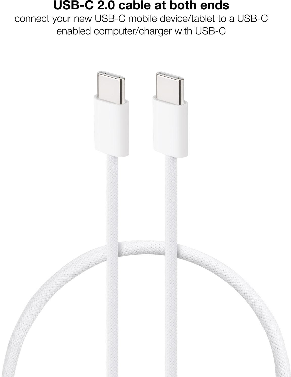 Nanocable - Cabo USB 2.0 60W 3A Nanocable USB-C M/M 1 M Branco