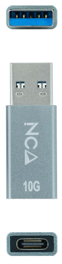 Nanocable - Adaptador USB-A 3.1 Nanocable USB-A/M > USB-C/F Cinza