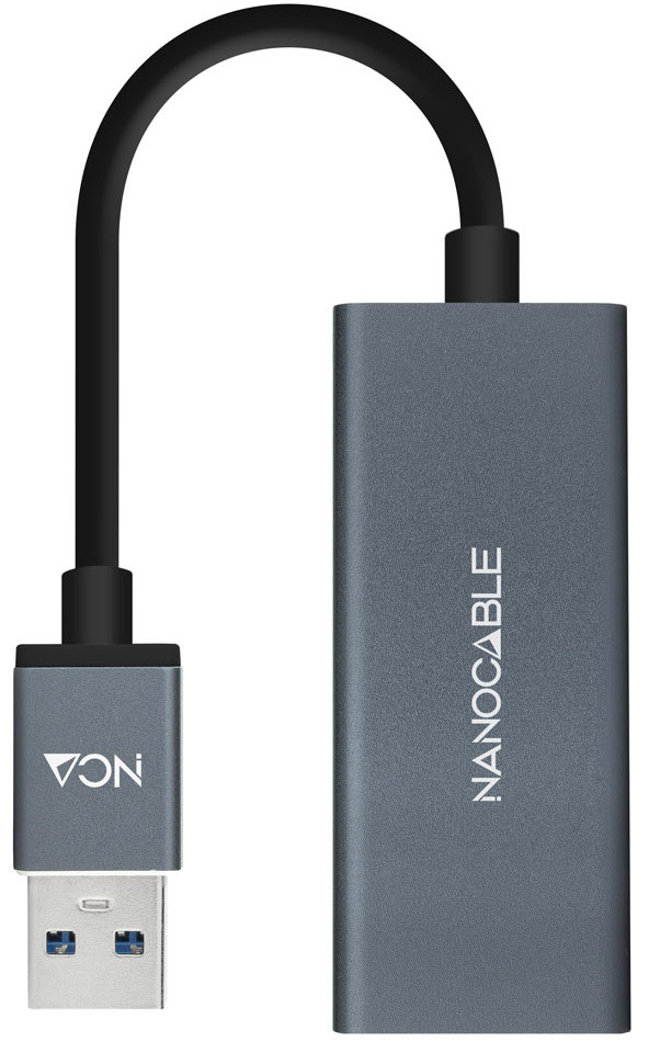 Adaptador Gigabit Nanocable USB 3.0 a Ethernet Gigabit 10/100/1000 Mbps 15 CM Cinzento