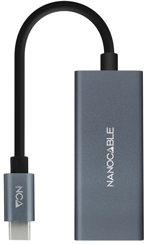 Adaptador Gigabit Nanocable USB-C a Ethernet Gigabit 10/100/1000 Mbps 15 CM Cinzento