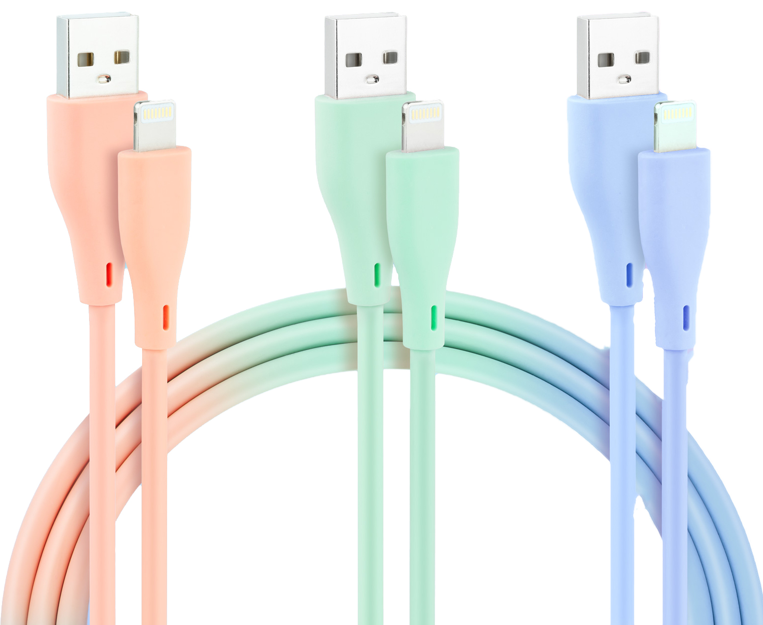 Nanocable - Cabos Lightning Nanocable Lightning > USB A/M 1M (Pack 3 Rosa, Azul e Verde)