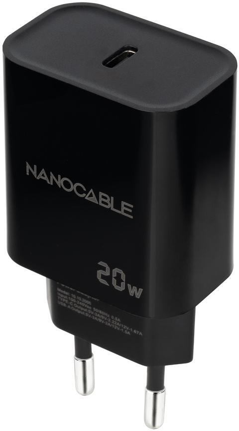 Nanocable - Carregador Nanocable USB-C PD 20W Preto