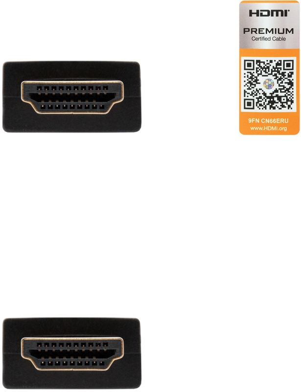 Nanocable - Cabo HDMI V2.0 4K@60Hz 18Gbps / Ethernet Nanocable A M/M 0.5 M Preto