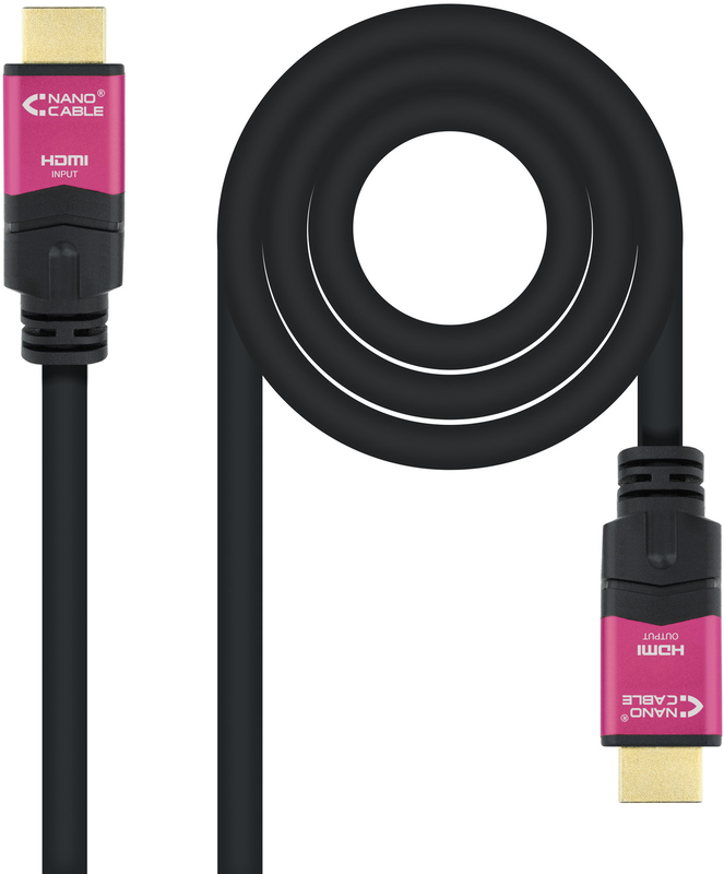 Cabo HDMI V2.0 4K@60Hz 18Gbps Nanocable USB-A M/M 15 M Premium Preto