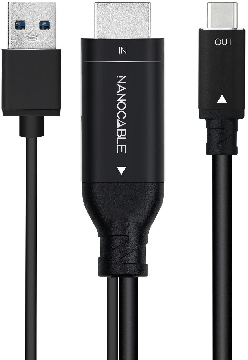 Nanocable - Cabo Conversor Nanocable HDMI 2.0 > USB-C 1.8 M Preto