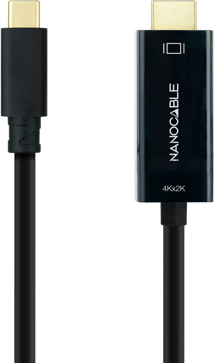 Nanocable - Cabo Conversor Nanocable USB-C > HDMI 1.4 4K@30HZ 3 M Preto