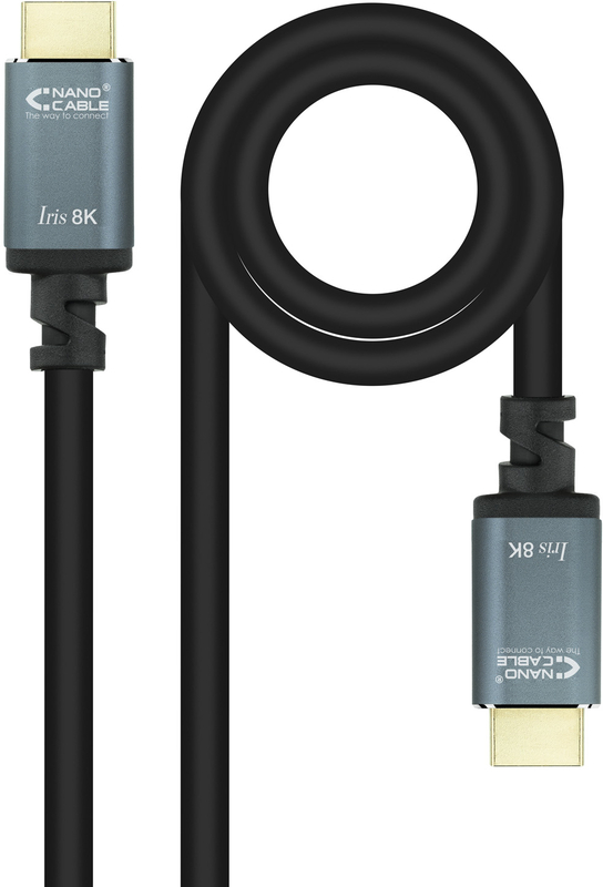 Cabo HDMI V2.1 8K Nanocable IRIS USB-A M/M 1 M Preto