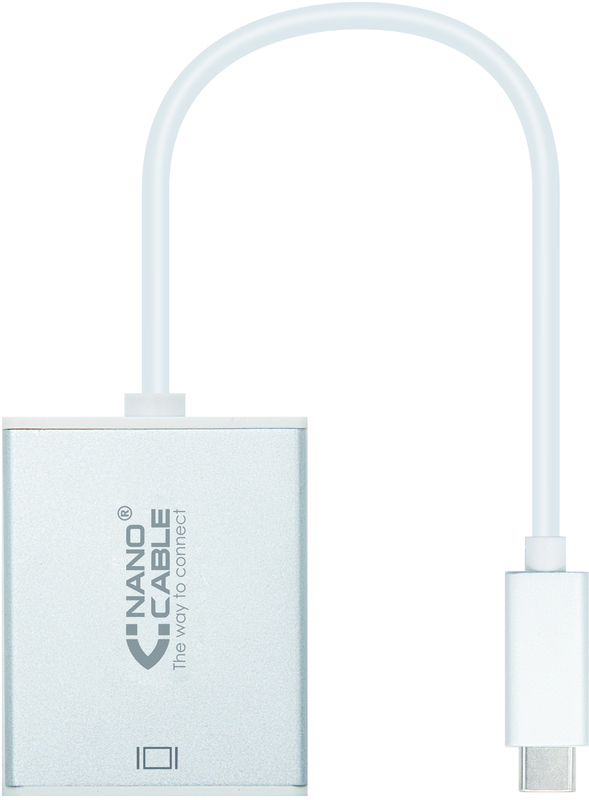 Adaptador Nanocable USB-C M > VGA F 10 CM Aluminio