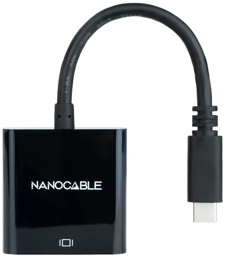 Adaptador Nanocable USB-C M > HDMI F 15 CM Preto