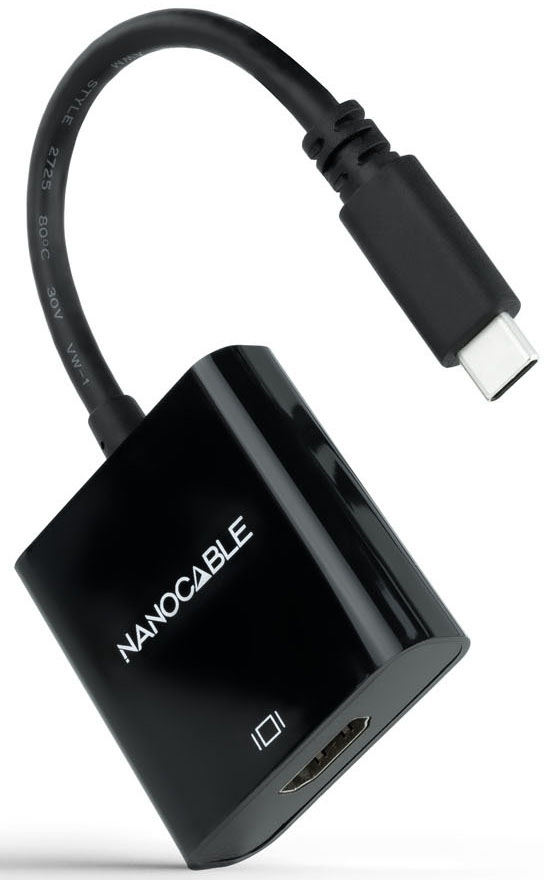 Nanocable - Adaptador Nanocable USB-C M > HDMI F 15 CM Preto