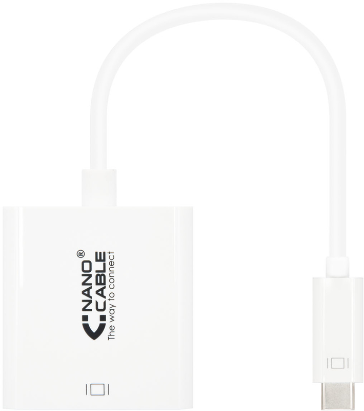Conversor Nanocable USB-C Macho > HDMI Femea 15 CM Preto