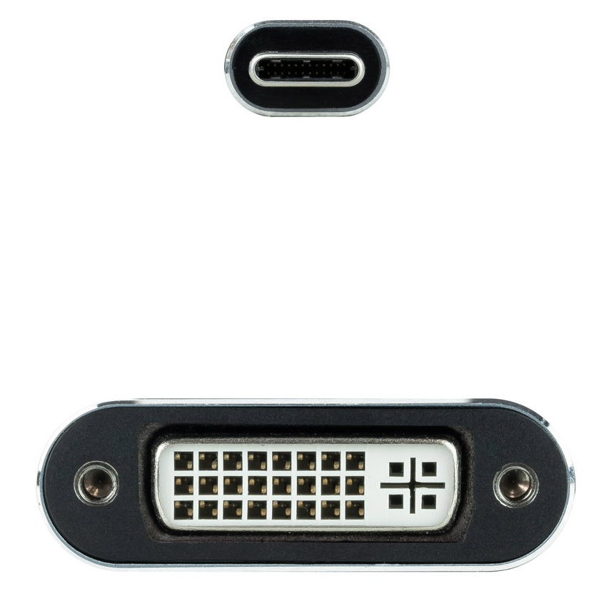 Nanocable - Adaptador Nanocable USB-C > DVI-D 15 CM Cinzento