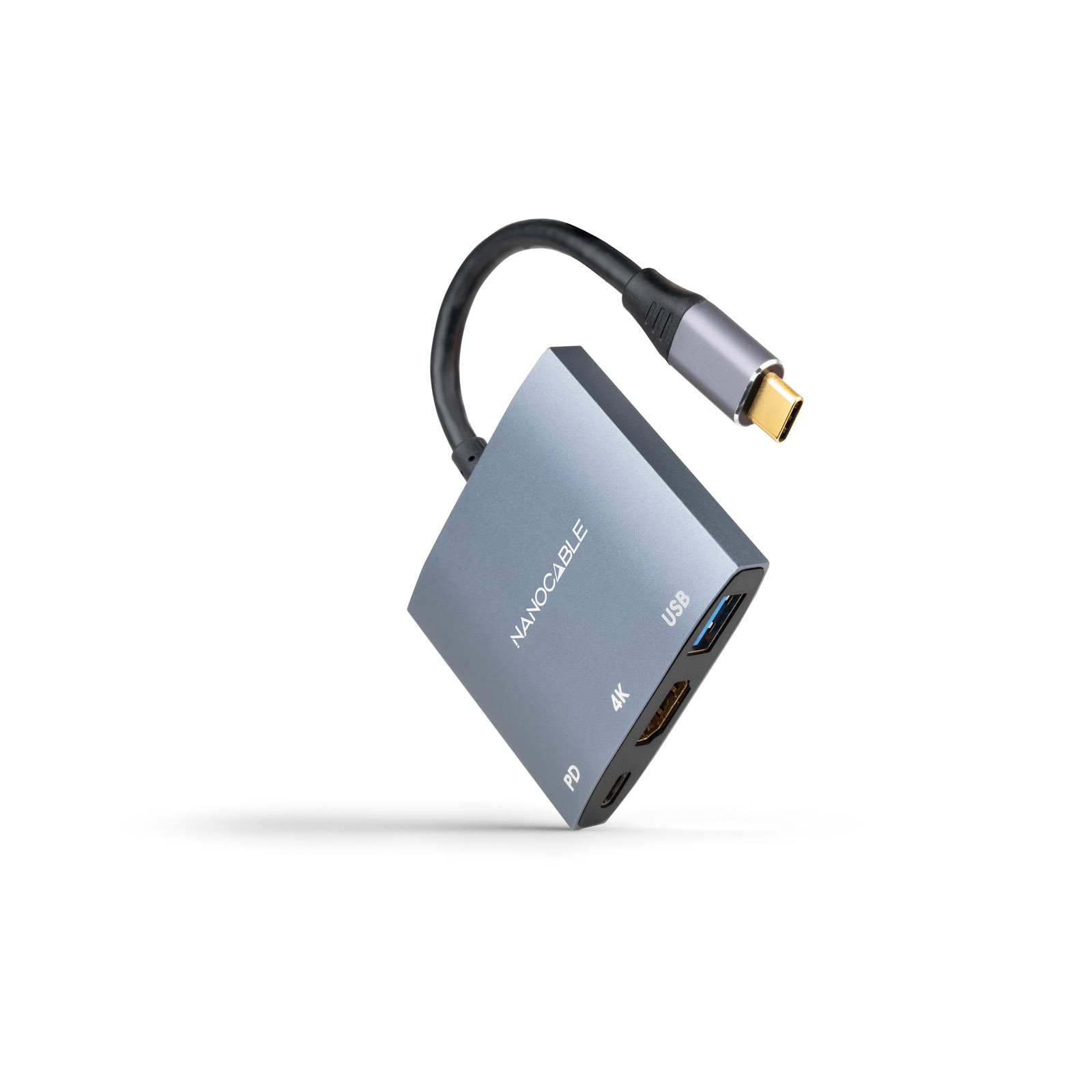 Adaptador Nanocable USB-C > HDMI + USB + USB-C (PD60W) Compatível c/ Thunderbolt 3