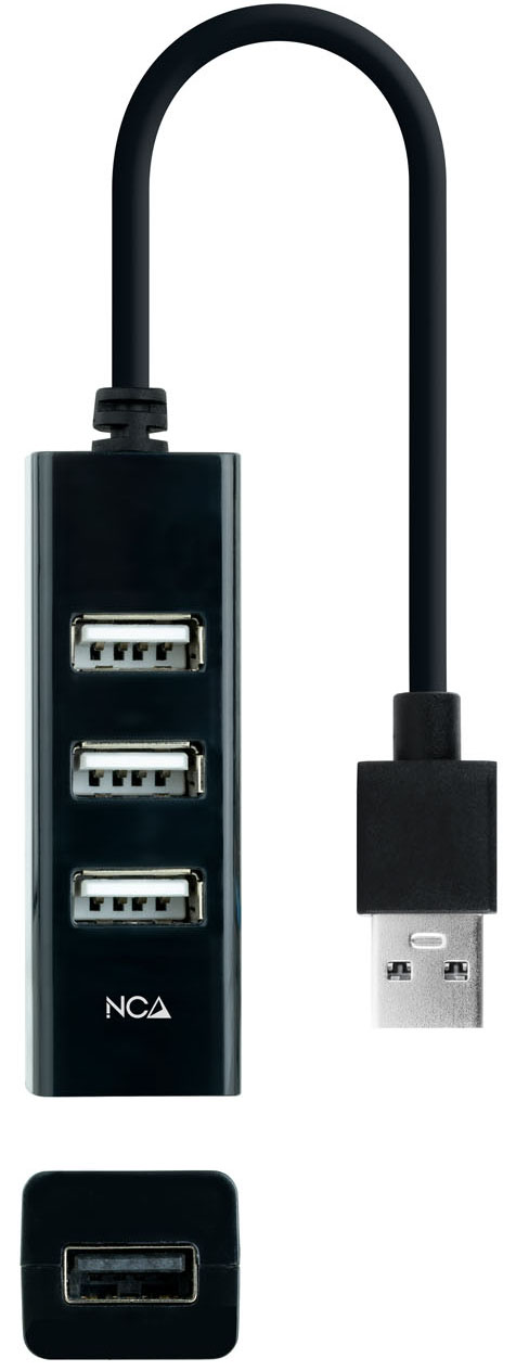 Nanocable - Hub USB 2.0 Nanocable 4x USB 2.0 USB-A/M-USB 2.0/F 15 CM Preto