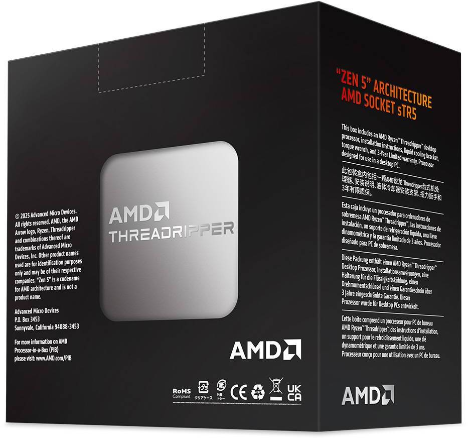 AMD - Processador AMD Threadripper 9980X 64-Core (3.2GHz-5.4GHz) 320MB sTR5 TRX50