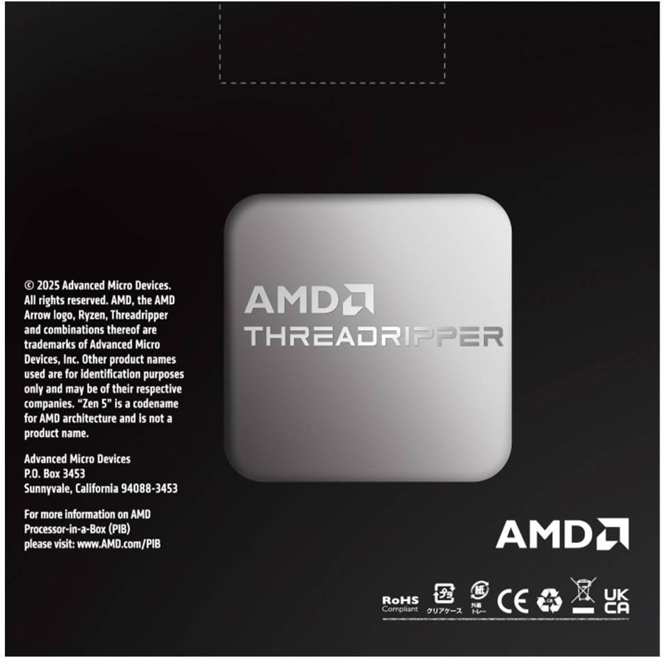 AMD - Processador AMD Threadripper 9980X 64-Core (3.2GHz-5.4GHz) 320MB sTR5 TRX50
