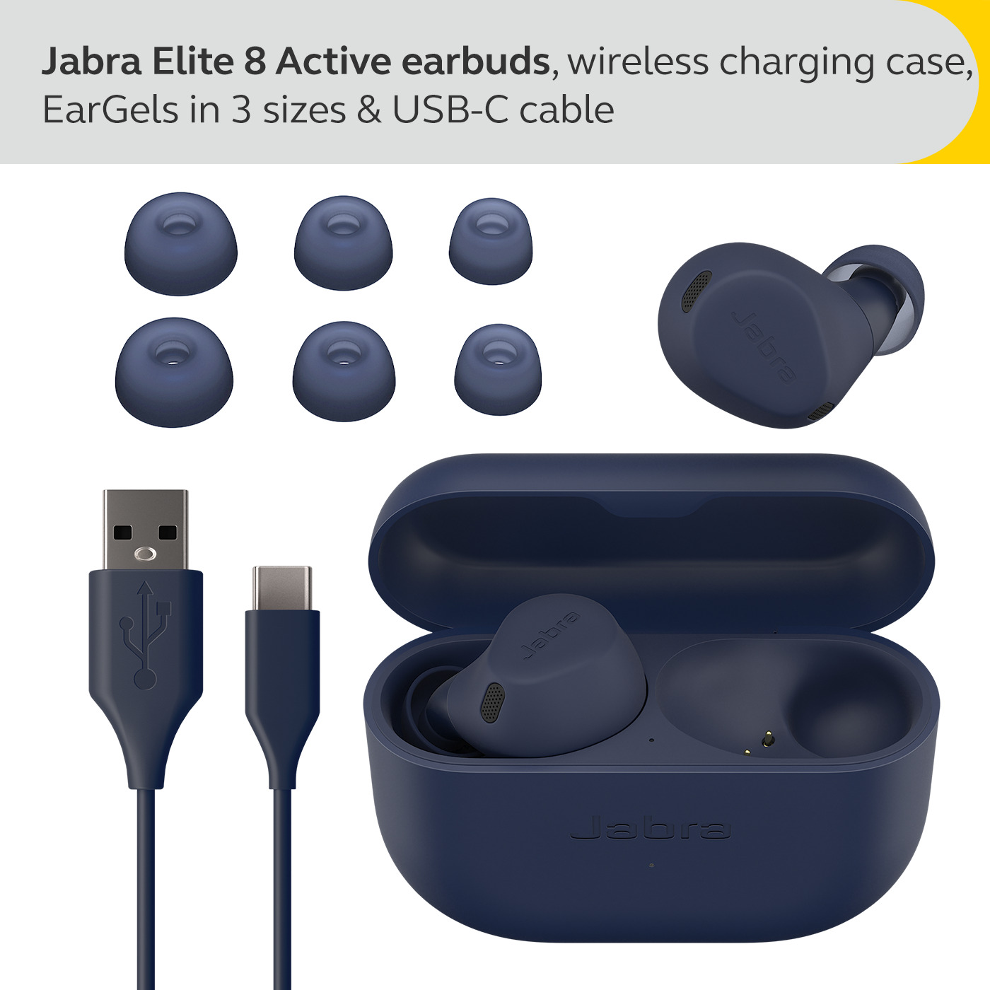 Jabra - Earbuds Jabra Elite 8 Active Navy