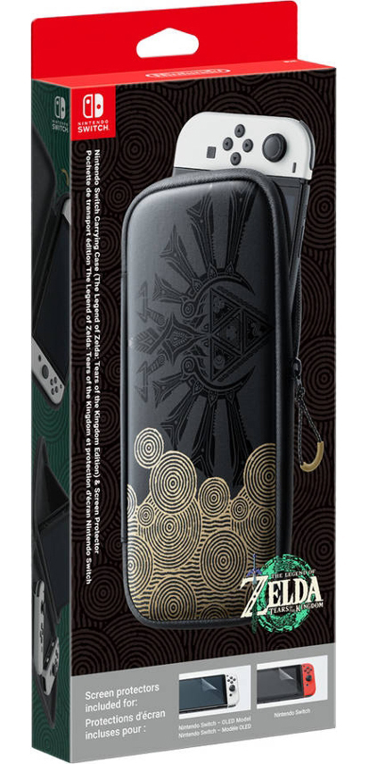 Nintendo - Bolsa Preta e Protetor de Ecrã para Nintendo Switch Edição Limitada The Legend of Zelda: Tears of the Kingdom