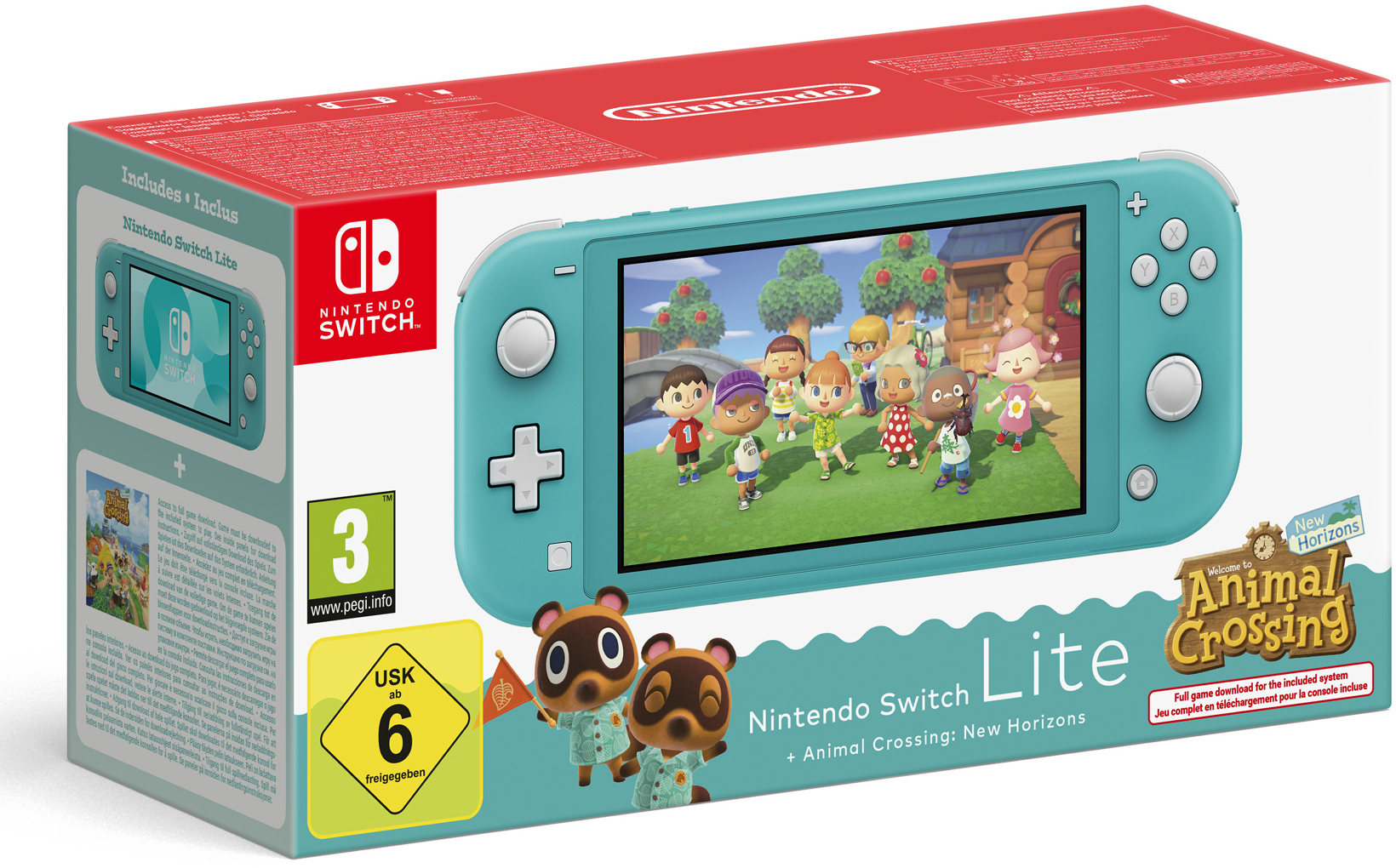 Nintendo - Consola Portátil Nintendo Switch Lite Turquesa+Animal Crossing New Horizons