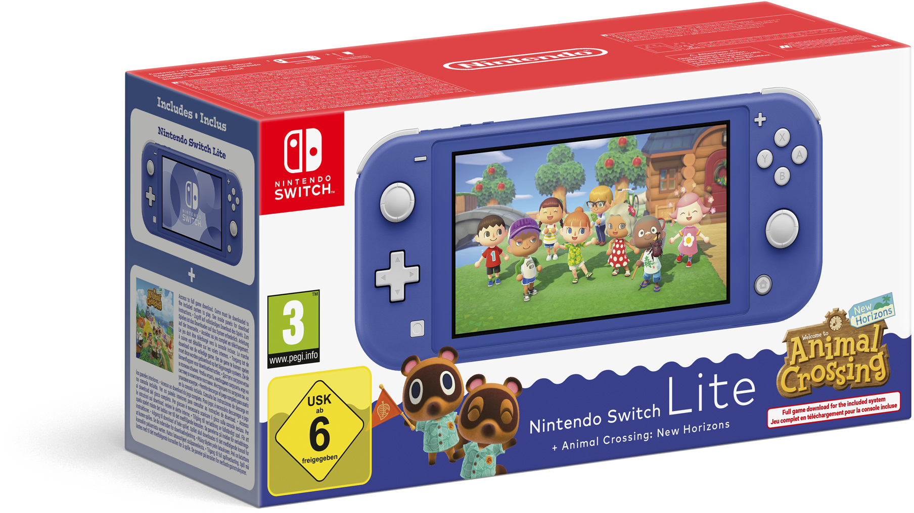 Nintendo - Consola Portátil Nintendo Switch Lite Azul+Animal Crossing New Horizons
