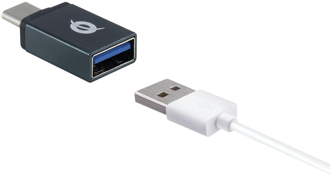 Conceptronic - Adaptador Conceptronic USB-C Macho > USB-A Femea + USB-C > MicroUSB Preto