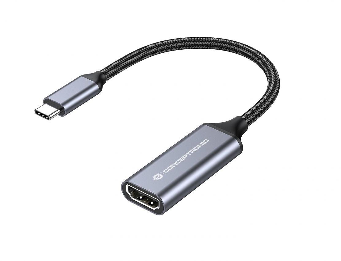 Cabo Conversor Conceptronic USB-C para HDMI 18 CM Cinza