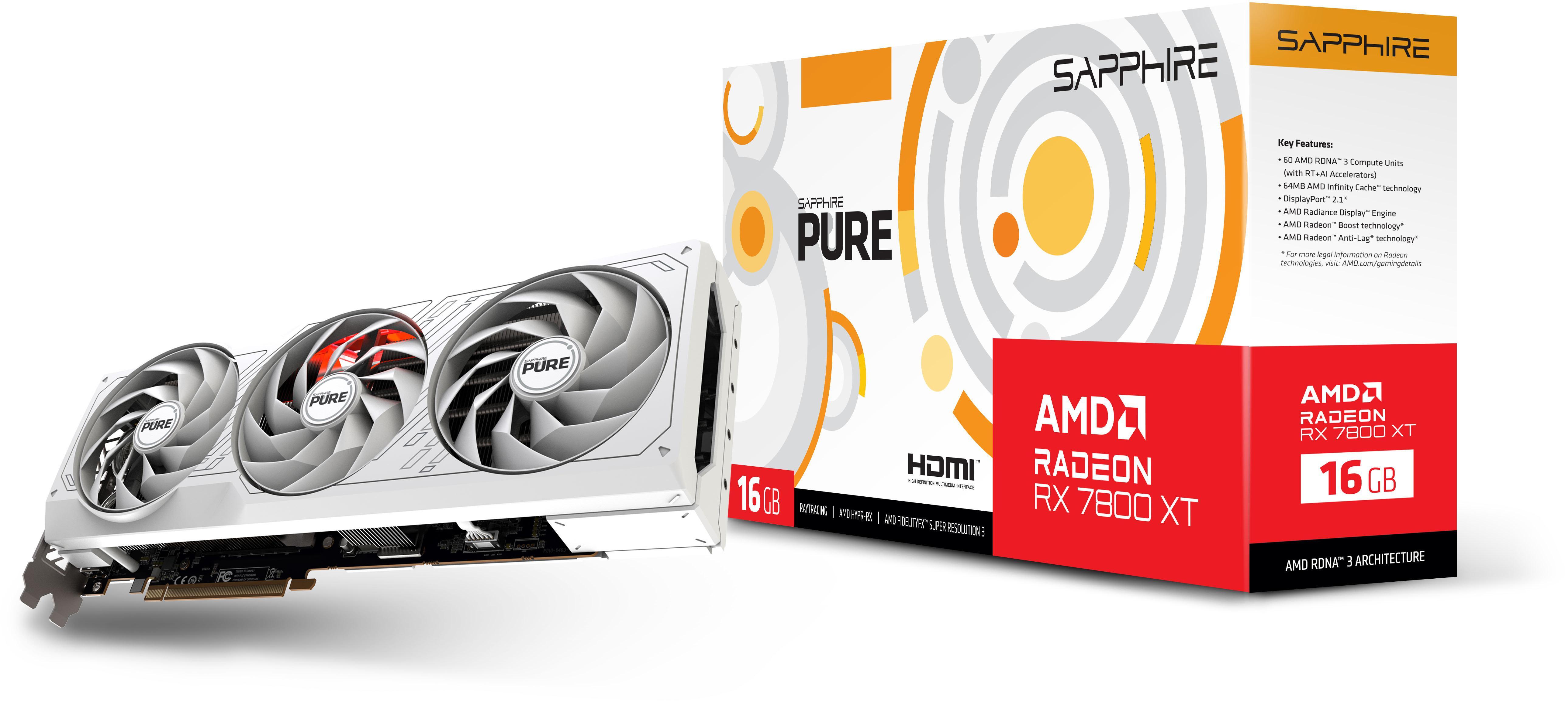 Sapphire - ** B Grade ** Gráfica Sapphire Radeon RX 7800 XT Pure 16GB GDDR6