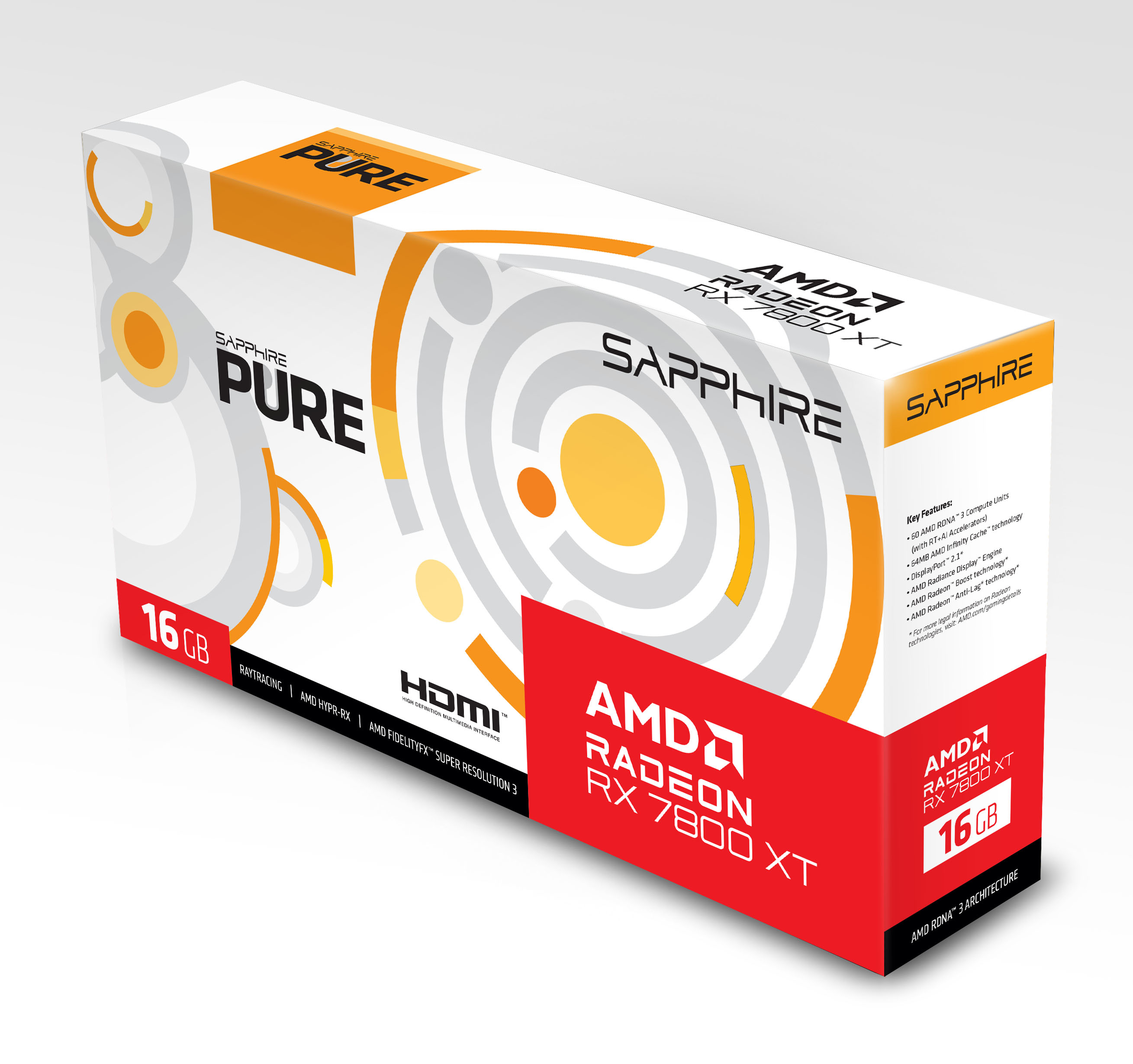 Sapphire - Gráfica Sapphire Radeon RX 7800 XT Pure 16GB GDDR6