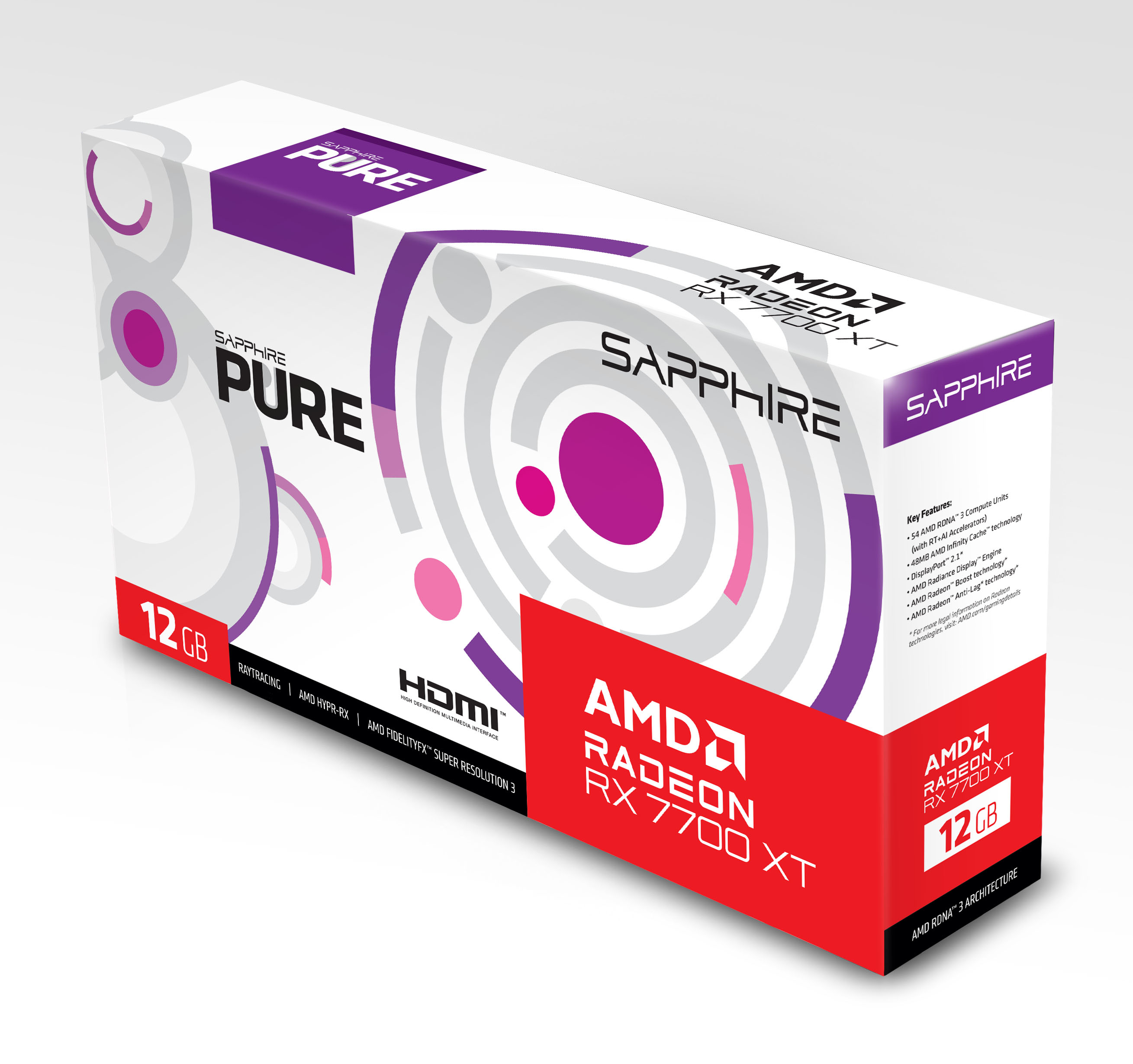 Sapphire - Gráfica Sapphire Radeon RX 7700 XT Pure 12GB GDDR6