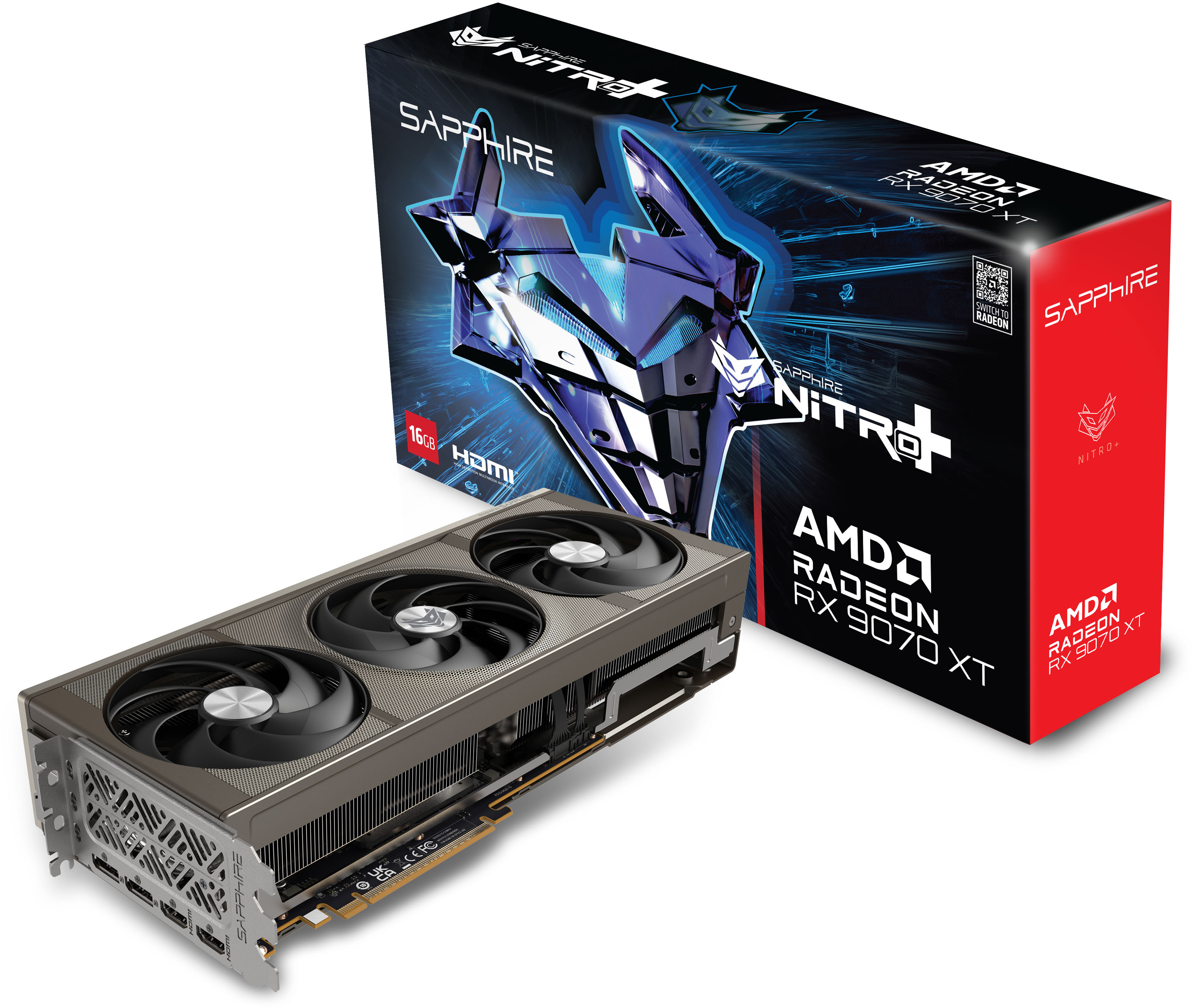 Gráfica Sapphire Radeon RX 9070 XT Nitro+ OC 16GB GDDR6