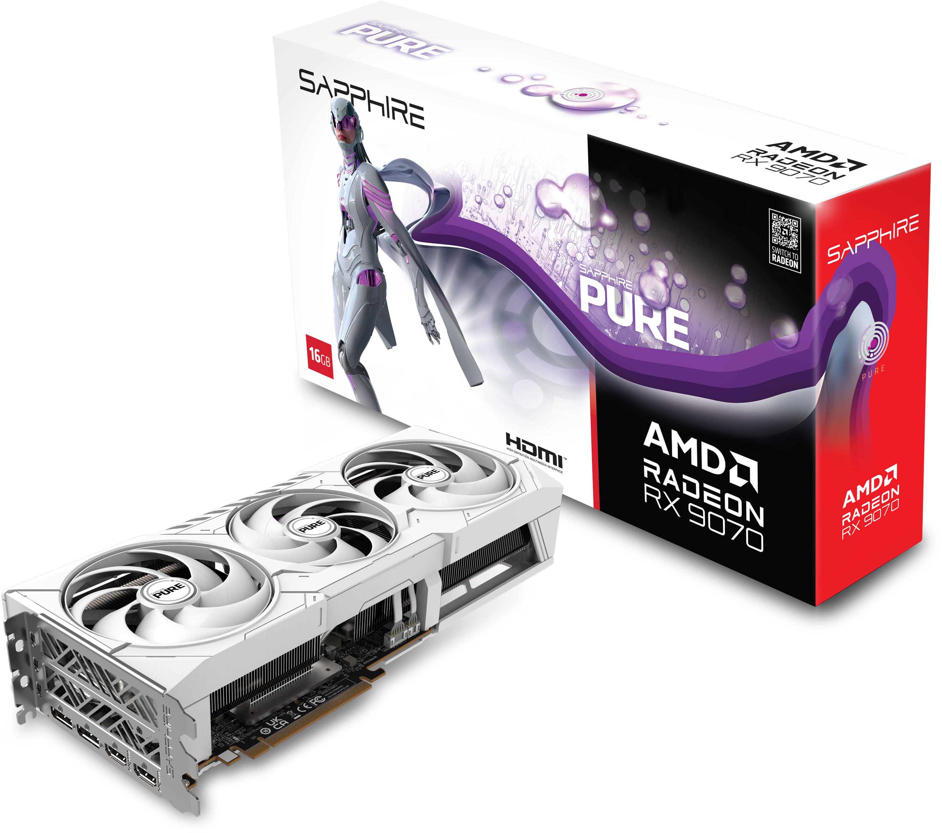 Gráfica Sapphire Radeon RX 9070 Pure OC 16GB GDDR6